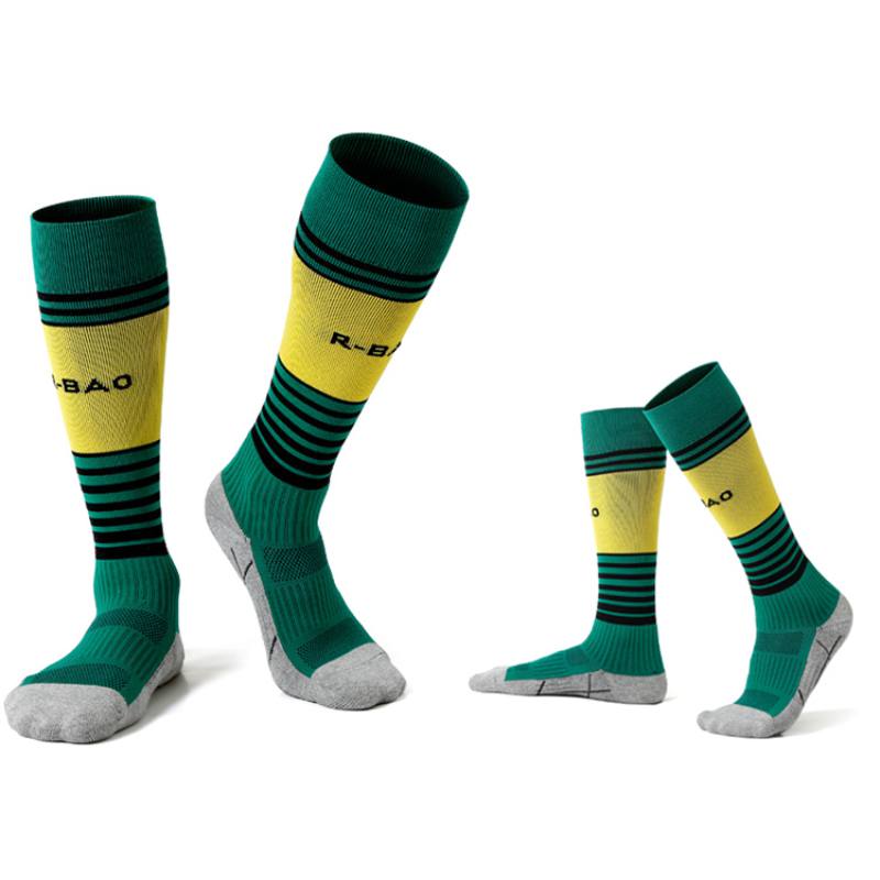 1 par fodboldstrømper knæhøje/lange bomuld nylon elastisk anti-sved åndbar fodbold strømper fodtøj tilbehør nylon elastik: G