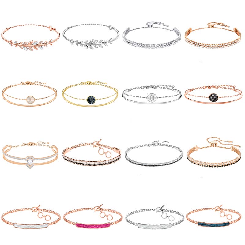 10 di alta qualità Swa serie Mix originale doppia fila di mattoni anello a doppio strato deciduo bracciale in cristallo Color acqua a forma di pera