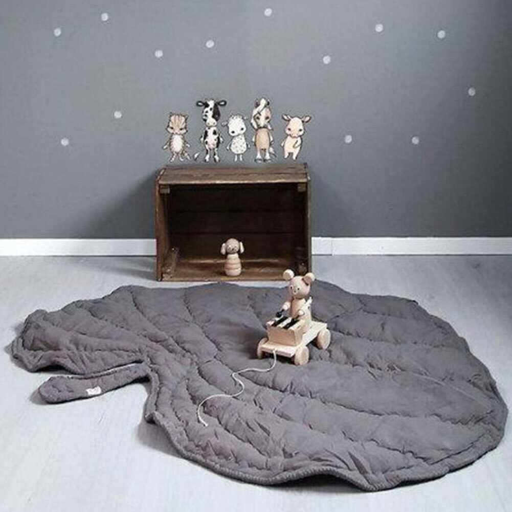 Floor Creeping Cartoon Zachte Kamer Decoratie Baby Speelkleed Nursery Kruipen Tapijt Verdikte Bladvorm Katoen Blends Slaapkamer: Grey