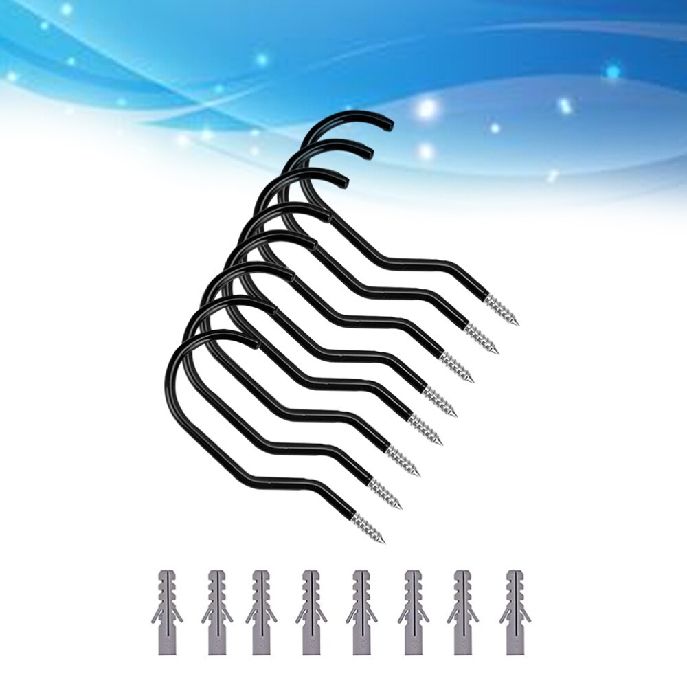 8pcs Bike Hook Heavy Duty Bike Hanger Bike Storage Hooks with 8pcs Bolts for Garage Wall and Ceiling