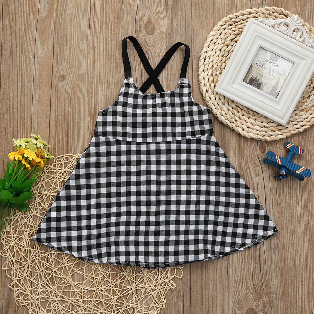 Toddler Girls Princess Plaid Strap Dress Kids Baby Sleeveless Summer Dresses Outfits Baby Girl Outfit robe vestidos de verano#45