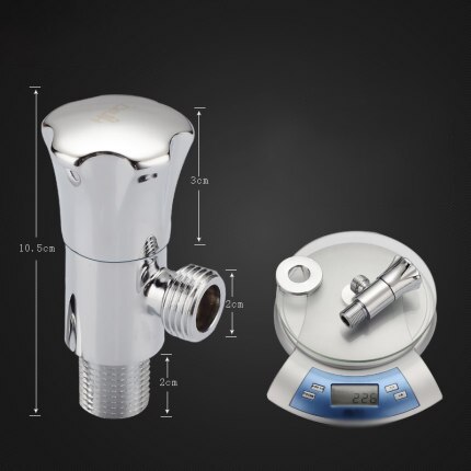 Quarter Turn Angle Stop Valve Thickened Brass Faucet Triangular Valve G1/2 Bathroom Cold Water Shut Off Valve for Toilet: Blue Sign