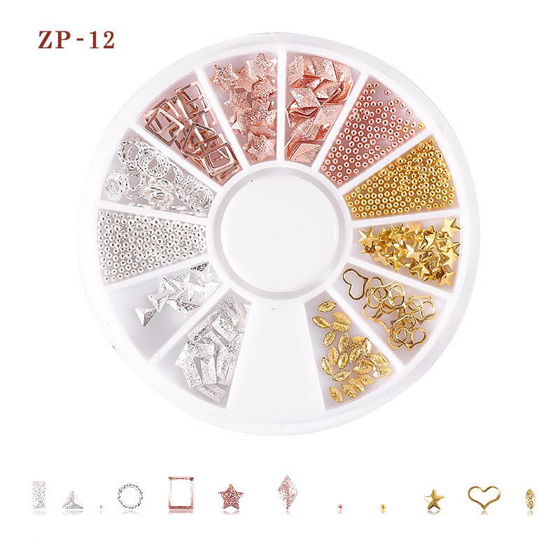 1P étoile lune ongles strass pierres AB couleur strass perles irrégulières manucure pour ongles Art décorations cristaux accessoires: ZP-12