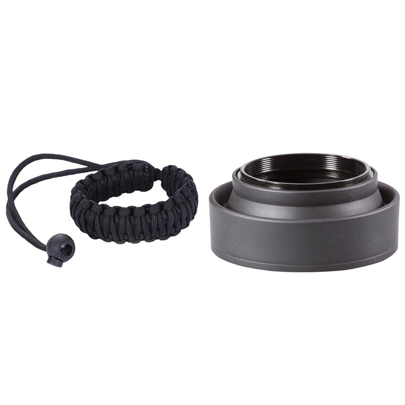 52Mm 3-In-1 Zonnekap Lens Met Filter Size 52Mm &amp; Digitale Camera Pols Hand strap Grip Para Koord Gevlochten Polsband