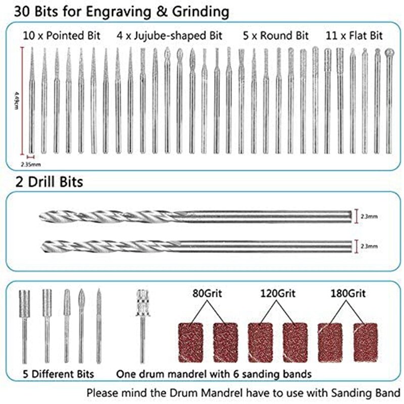 AYHF-78 PCs Electric Engraving Tool Kit, Engraver with Scriber Etcher, Adjustable Speed DIY Etching Pen