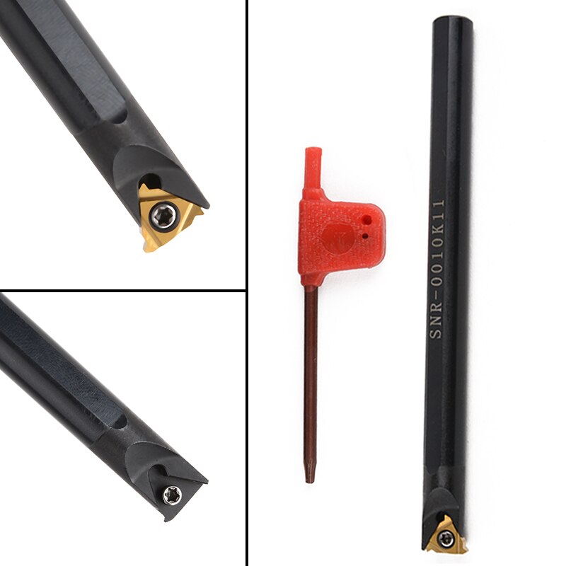 1pc SNR0010K11 Internal Tool Boring Holder+ Wrench + 11IR A60 Carbide Insert For Lathe Threading Turning Tool