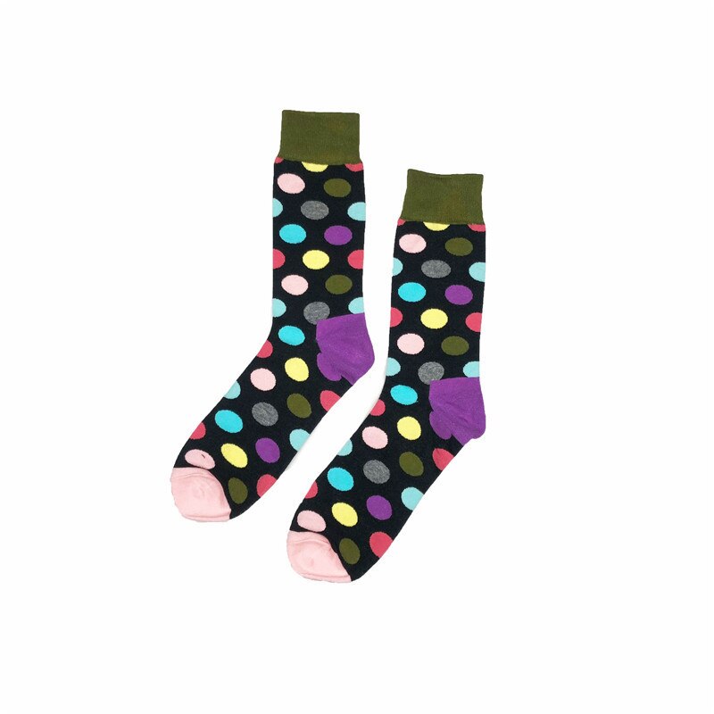 Herensokken grappige cartoon pauw bliksem wolk stippen kleurrijk vrolijk harajuku hiphop katoenen sokken heren herfst winter: Groente 