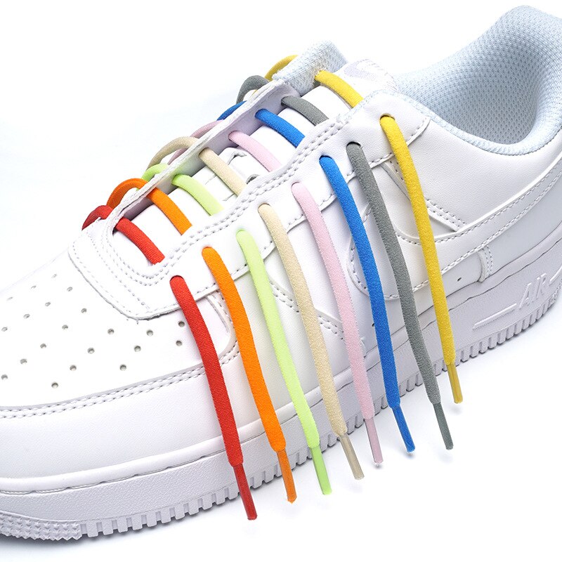Cordones elásticos redondos sin lazos para niños y adultos, zapato Unisex, cordones para zapatillas, Color sólido, cierre rápido, 1 par