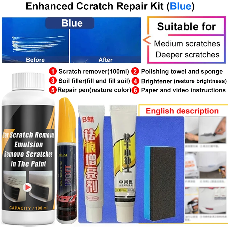 Auto Kras Remover Verf Care Tools Auto Swirl Remover Krassen Reparatie Polijsten Auto Body Slijpen Compound Anti Kras Wax: Rood