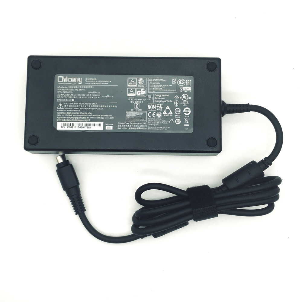 Încărcător adaptor de alimentare original 19.5v 230w a12-230 p 1a a230 a 003l adp -230eb t fsp 220- aban 1 pentru laptop de gaming clevo  p770dm p770dm- g p
