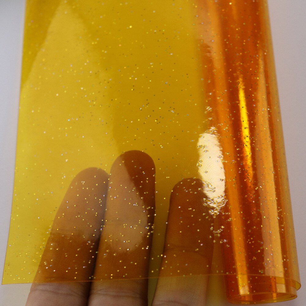 30x120cm rollen transparent Mit funkeln Pulver PVC Gelee Vinyl Stoff Leder Für HandbBages BöGen Hause Dekoration DIY: 12