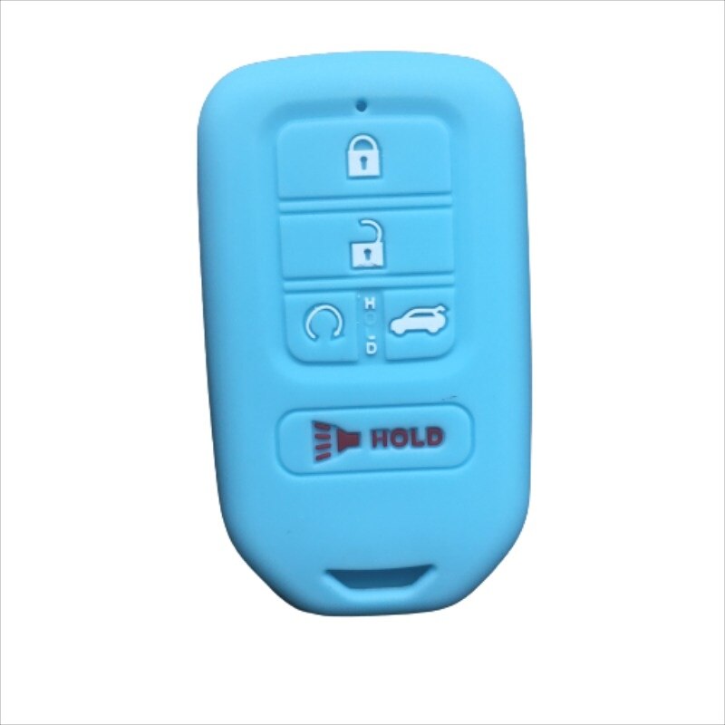 Housse de protection en Silicone pour clé, ensemble de capot pour Honda Pilot Accord Civic CRV, télécommande sans clé à 5 boutons: Sky blue