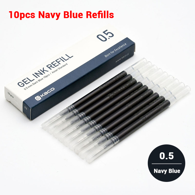Original 10Pcs Xiaomi Gel Pen 0.5MM Sign Pen Pressed Out Core Writing MiKuni Japan Ink Smooth Signing Black/Blue Replacement Ink: Light Grey