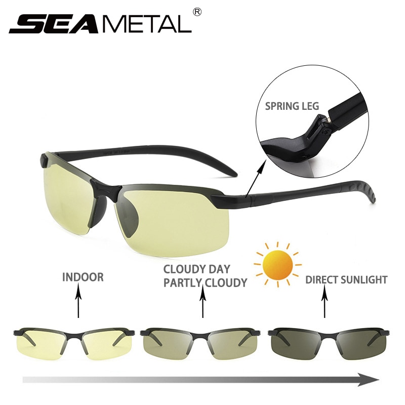 Polarisoidut fotokromaattiset aurinkolasit naiset miehet kuljettajalasit uv-suojalasit päivä-yönäkö häikäisemättömät ajolasit  uv400