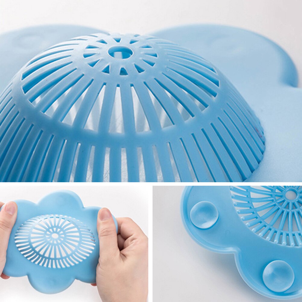 Flower Shape Bathtub Shower Drain Suction Cup Sink Hair Catcher Filter Strainer