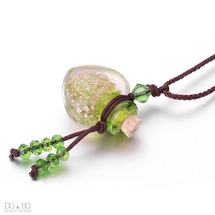 Soul Hanger Essentiële Olie Diffuser Fles Mini Urn Hartvormige Ketting Huisdier Crematie Asgrauw Aandenken Hond Kat Gedenkteken: Light Green