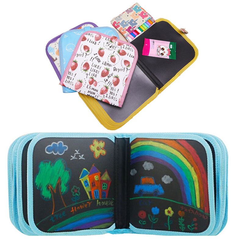 Kids Painting Book Portable Double-sided Erasable Drawing Animal Graffiti Writing Board Supplies Early Education