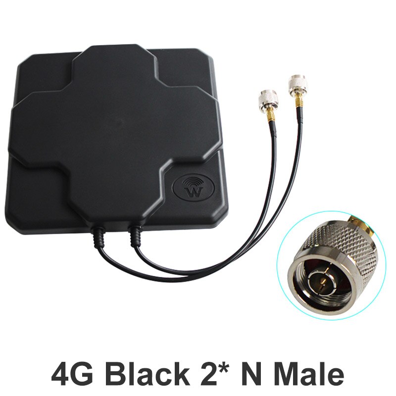 4G LTE Antenna N Male Female SMA Outdoor Panel 18dbi 698-2690MHz White Black Aerial mimo External Antenne For Wireless Router: Black N Male