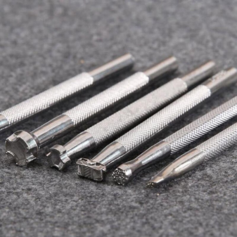 Leerbewerkingsgereedschap voor het bedrukken van leer snijmes/hamer/leerdraaimes/gereedschapskist leerstempelset