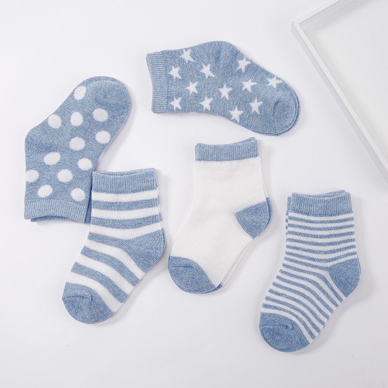 5-Pair Pack Kinderen Sokken Kid 'S Sokken Comfortabele Ademende Katoenen Sokken Baby Sokken Koreaanse Herfst En winter Katoen