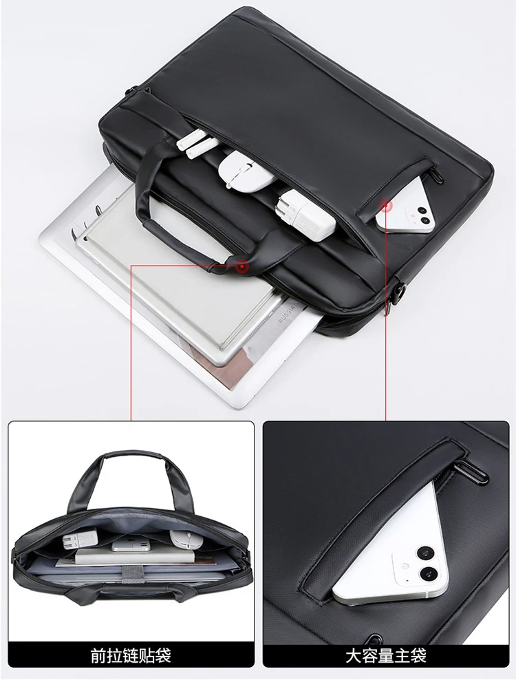 Men Briefcase Bag Business Famous Brand PU Leather Shoulder Messenger Bags Office Handbag 14 inch Laptop bag