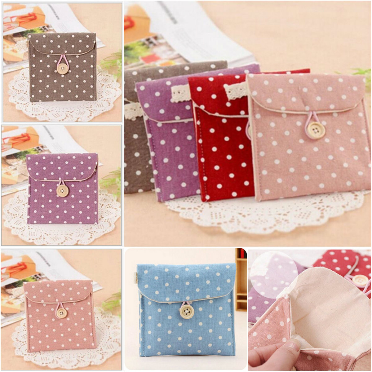 Lovely Women Girl Cute Sanitary Pad Purse Holder Napkin Towel Bags Cosmetic Pouch Case sanitary napkin bag