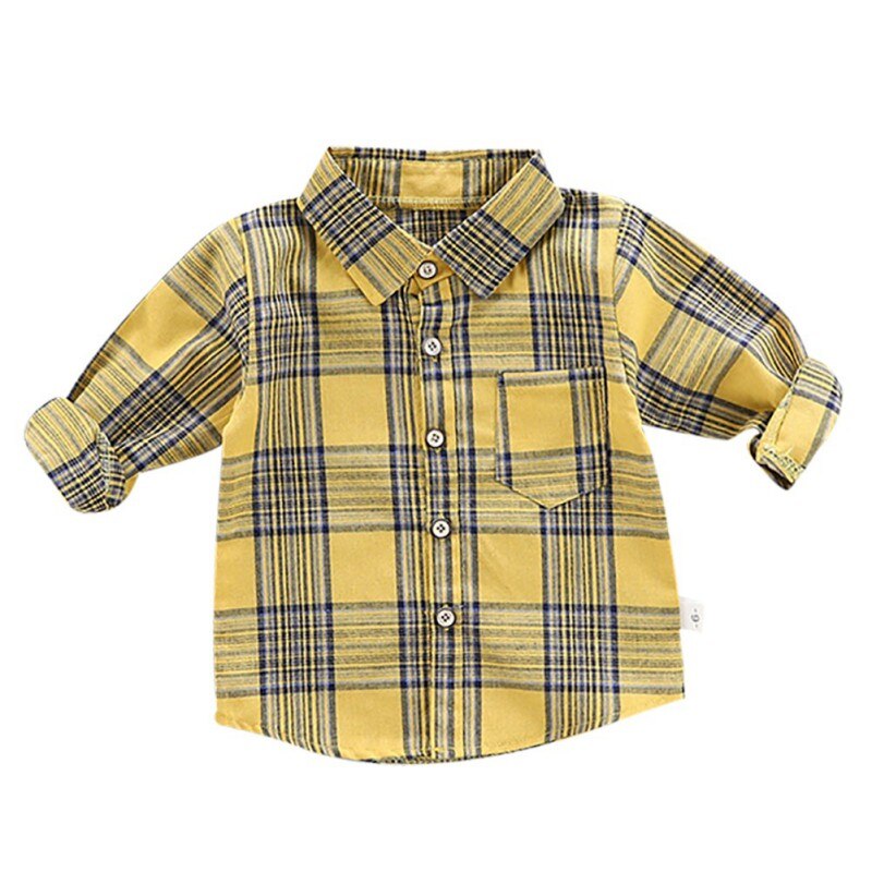 Katoen Jongen Shirts Baby Jongens Lange Mouwen Plaid Print Shirts Kids Tops Tees Shirts Casual Blouse: D2 / 1-2T