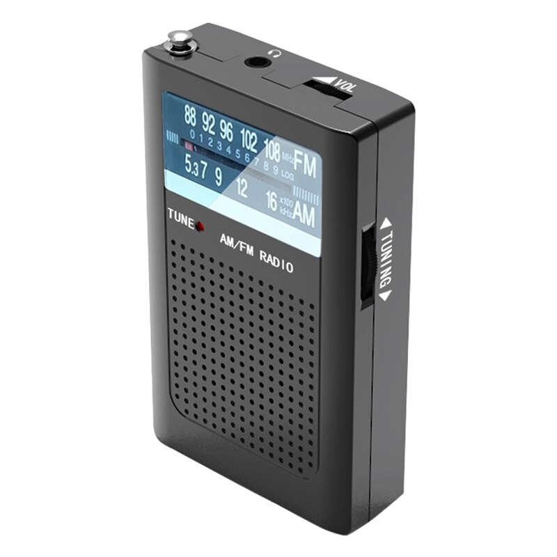 Antenna Digital Radio Portable AM/FM Radio With Monitor Headphone Jack Volume Adjustable For Home Outdoor Use