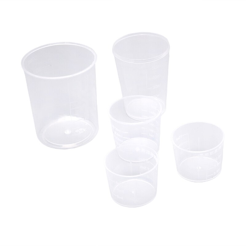 5Pcs 15/20/30/50/100ml Epoxy Resin Cup DIY Epoxy Resin Plastic Measuring Cups Set For Handmade DIY Jewelry Making Tool