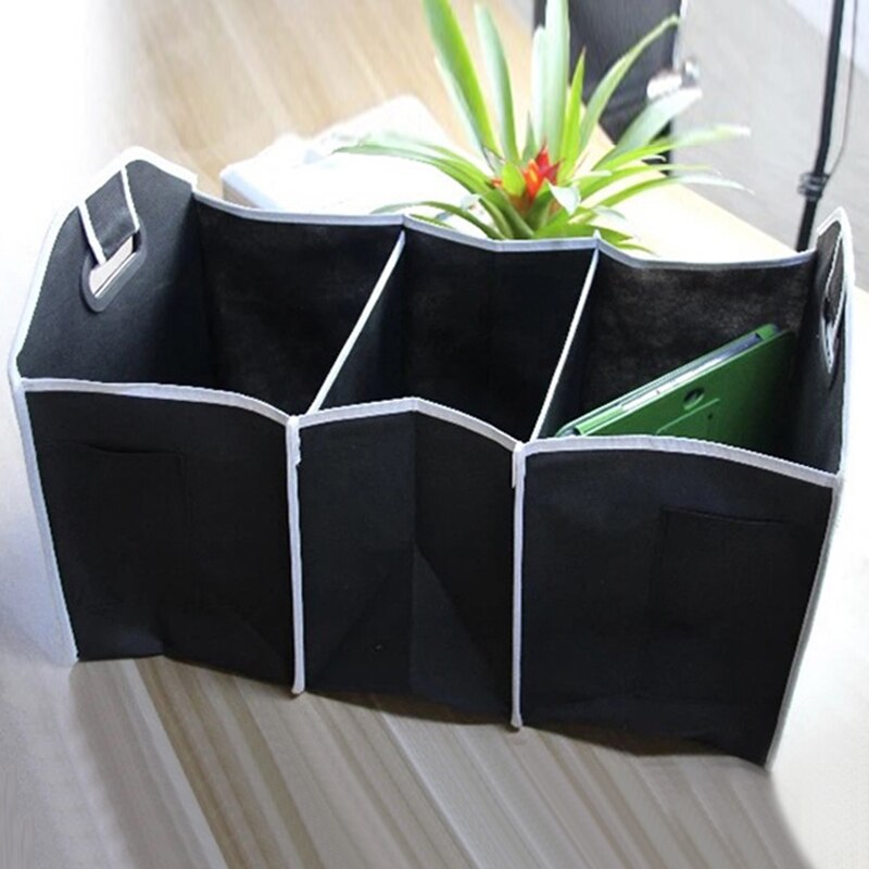 Storage Box Organizer Car Accessories Car Trunk Storage Box Extra Large Collapsible Organizer 3 Compartments Car Seat Organizer