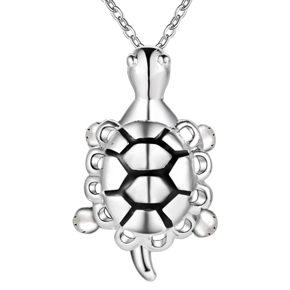 Silver 925 Jewelry Turtle Pendant Necklaces For Women Collier Femme Choker Wedding Bridal Jewelry Bijoux Birthday