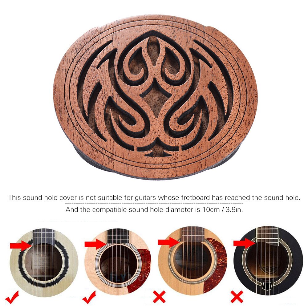 Gitarre Holz Schallloch Klang See Abdeckung Block Rückmeldung Puffer Mahagoni Holz für EQ Akustische Volk Gitarren gitarre zubehör
