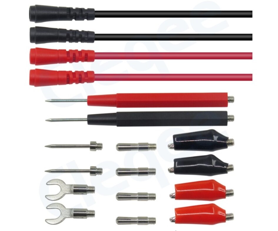 Elektrische Multimeter Probe Teste Leads voor Multimeter Draad Kabel met Alligator Tang Naald Tip Voeler Test Lead Kits: Rood