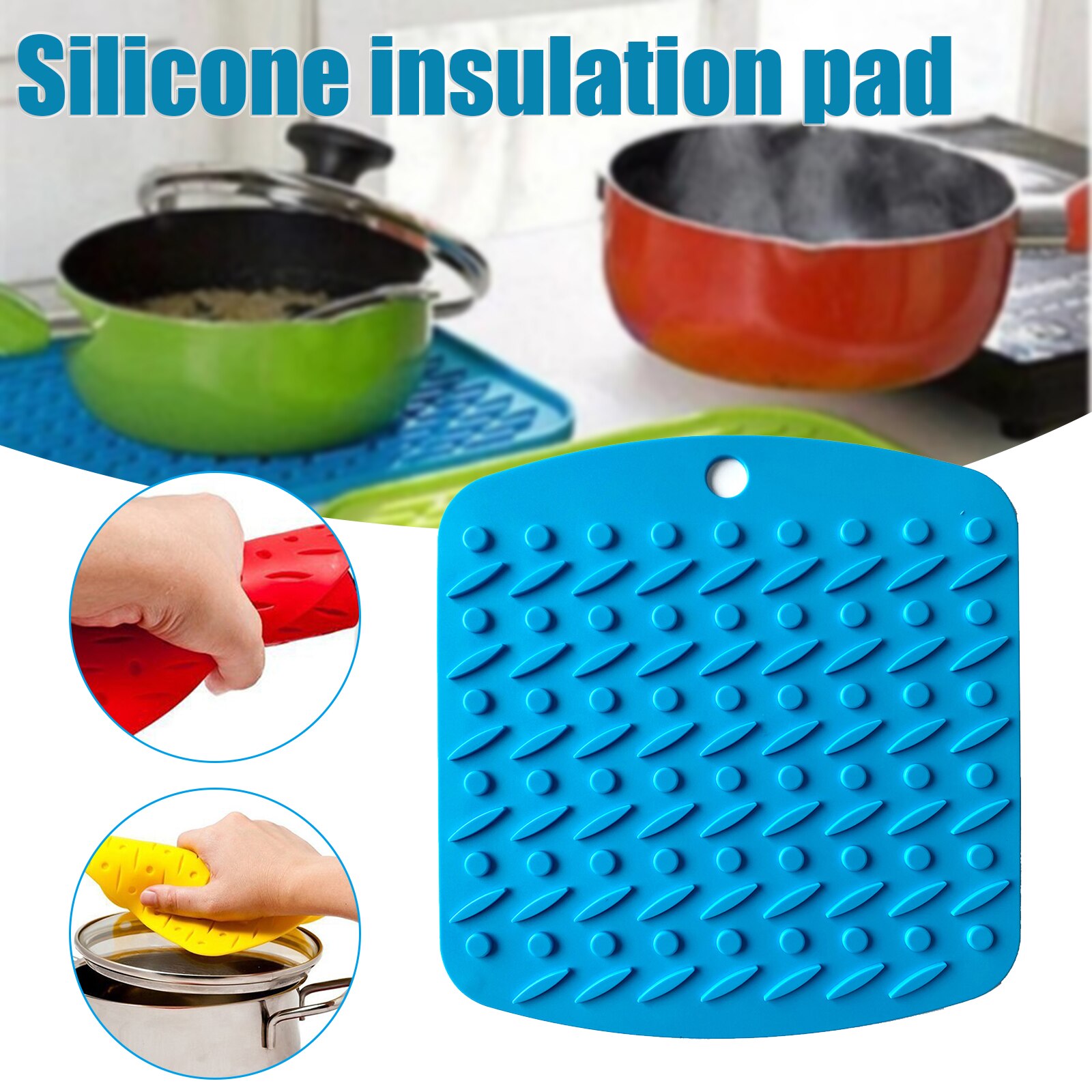 Heat Insulation Pad Multifunctional Thickened Square Silicone Anti scald Non Slip Heat Resistant Pot Mat NIN668