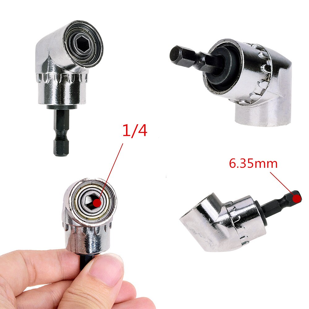Oauee 105 vinkel skrutrekker sett stikkontakt holder adapter justerbare biter bor vinkel skrutrekker verktøy 1/4 '' sekskantet stikkontakt
