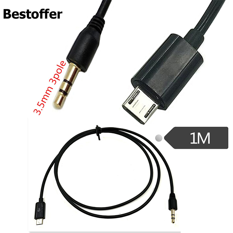 Usb 2.0 Micro 5PIN Naar Dc 3.5Mm Audio Auto Aux 100Cm Kabel Voor Samsung Galaxy S3 I9300 S2 i9100 I9220 NOTE2 N7100 N9000: Default Title