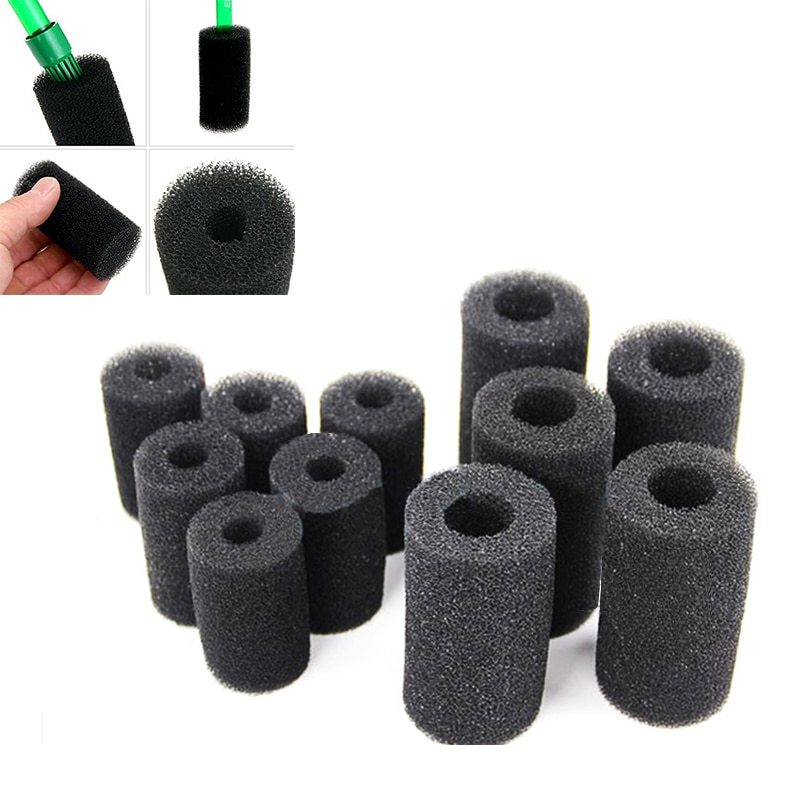 5 Pcs Spons Aquarium Filter Protector Cover Voor Fish Tank Inlaat Vijver Zwart Foam Filter Accessoires