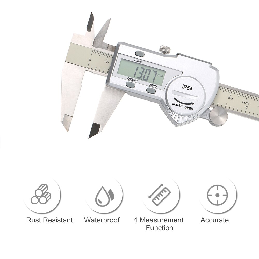 KKMOON 0-12Inch 100mm/150mm/200mm/300mm Measuring Tool Stainless Steel Caliper Digital Vernier Caliper