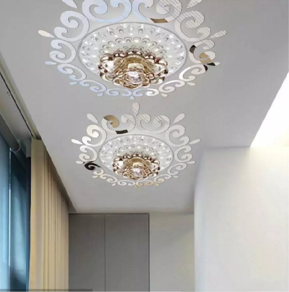 Pegatina de espejos de pared 3D, decoración para el hogar, decoración para el baño, bricolaje, extraíble para el hogar, sala de estar, calcomanías de techo, adornos artísticos