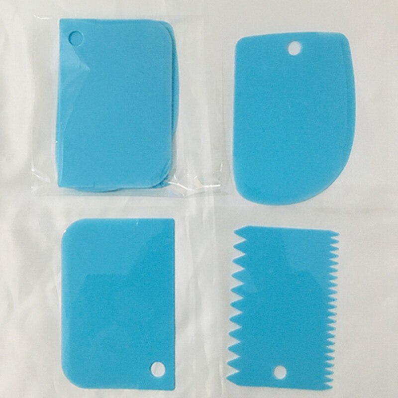 3 stuks/partij roomschraper onregelmatige tanden rand diy schraper taartdecoratie deeg fondant gebak uitstekers spatels snijmachine bakgereedschap: Blauw