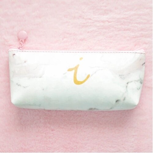 Marmer Etui School Leuke Potlood Gevallen Voor Meisjes Jongen Kawaii Lederen Grote Pen Tas Pencilcase Zakje School Briefpapier: Pink