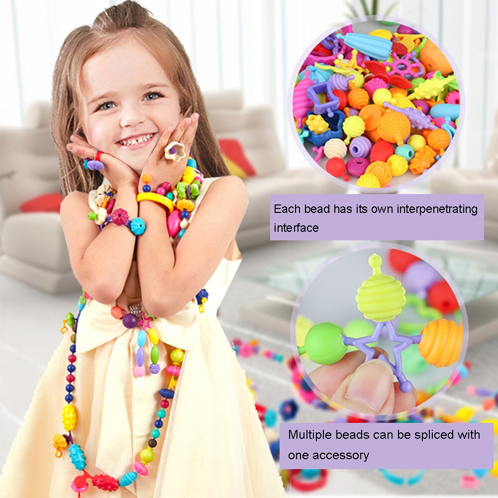 500G Kleurrijke Losse Kralen Diy Armband Ketting Kids Craft Onderwijs Speelgoed