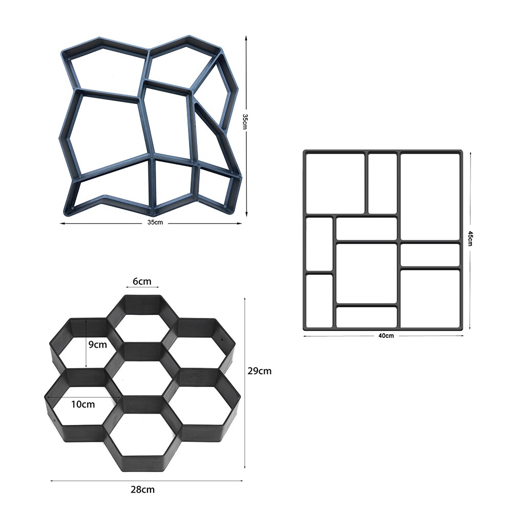 Manualmente pavimentación de ladrillos de cemento de hormigón moldes de plástico DIY molde para construir pavimentos jardín aceras Camino de piedras molde decoración de jardín