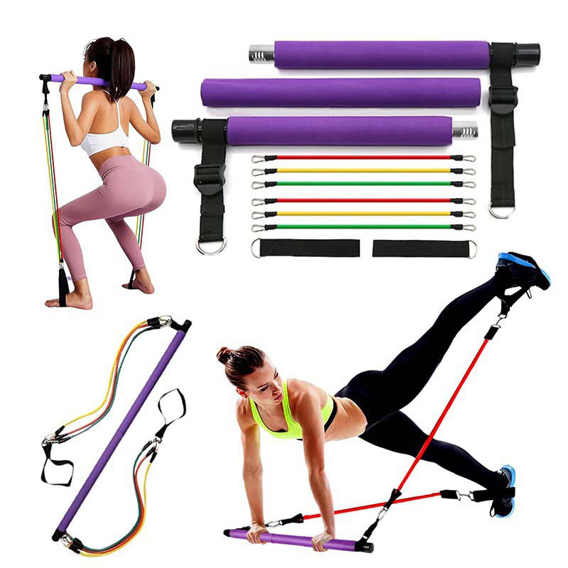 Workout Bar Oefening Weerstandsbanden Set Pilates Fitness Yoga Trektouw Training Expander Fitnessapparatuur voor thuisbodybuilding