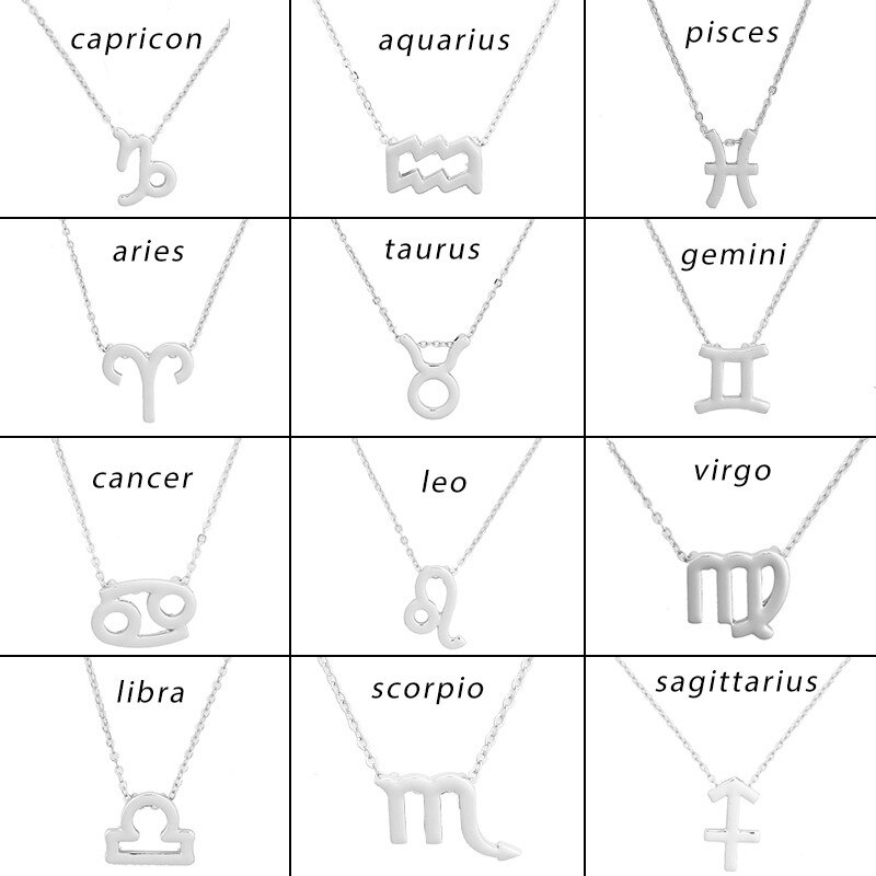 12signos do zodíaco joias de ouro, 12 constelações pingente colar para mulheres presentes de aniversário