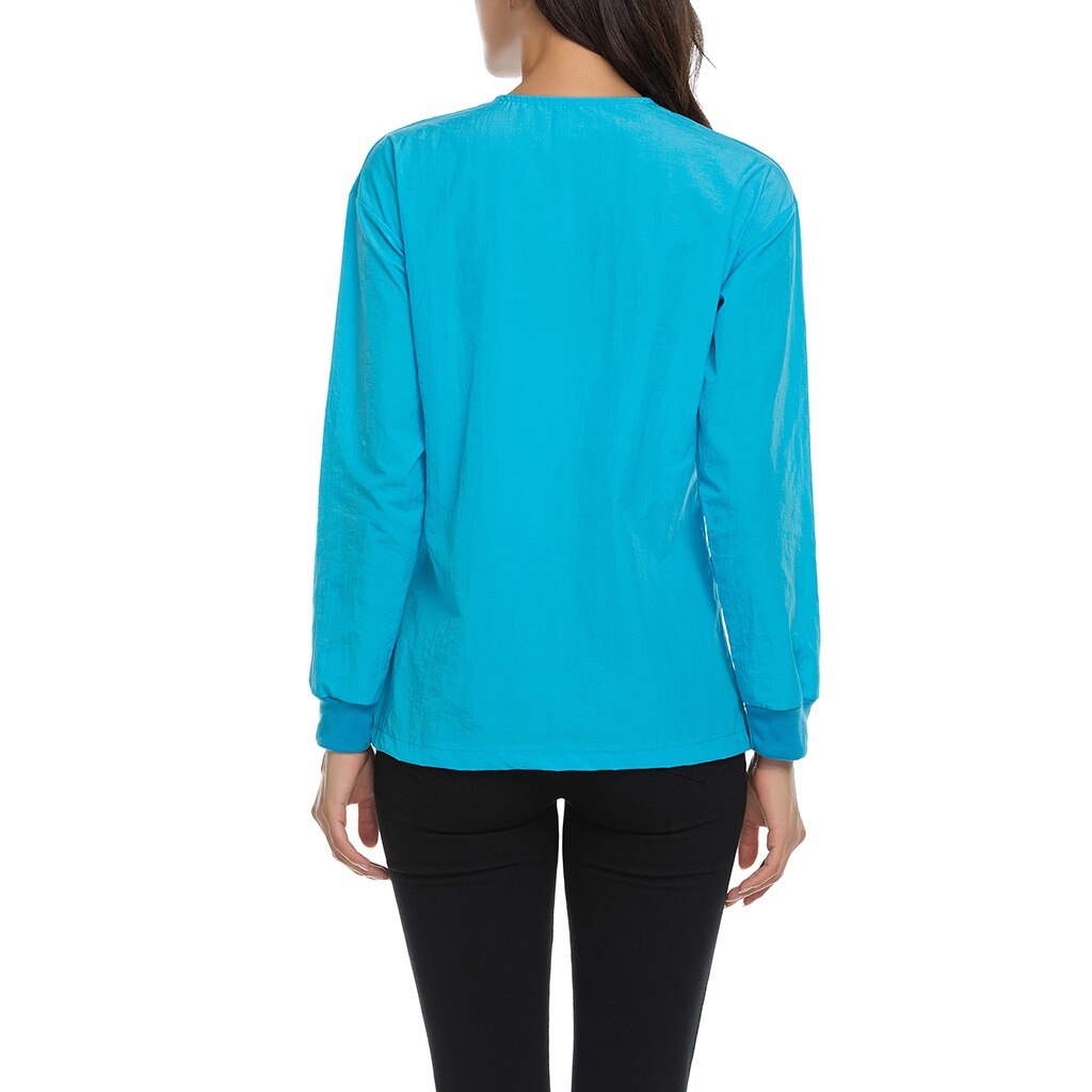 Protect Uniform Women Long Sleeve O-neck Nursing Uniform Traje Protector Blouse Tops Jacket With Pocket Protection