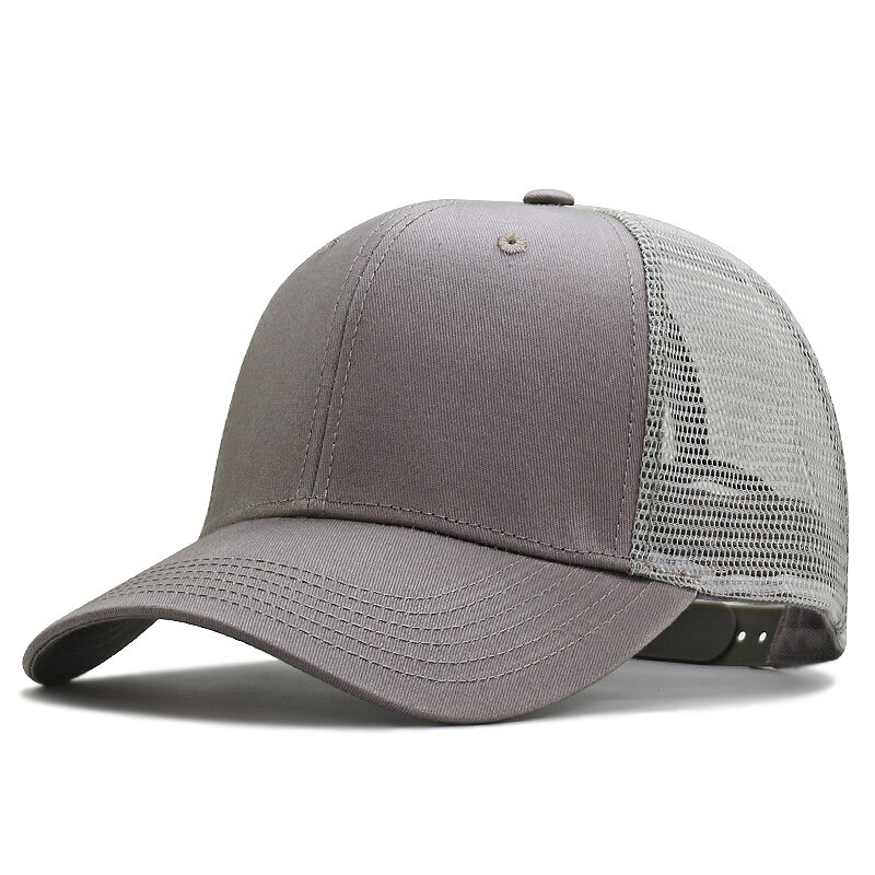 56-60cm 61-68cm large size baseball cap male spring summer and autumn cotton snapback hat big head men plus mesh sun caps: gray / 61-68cm