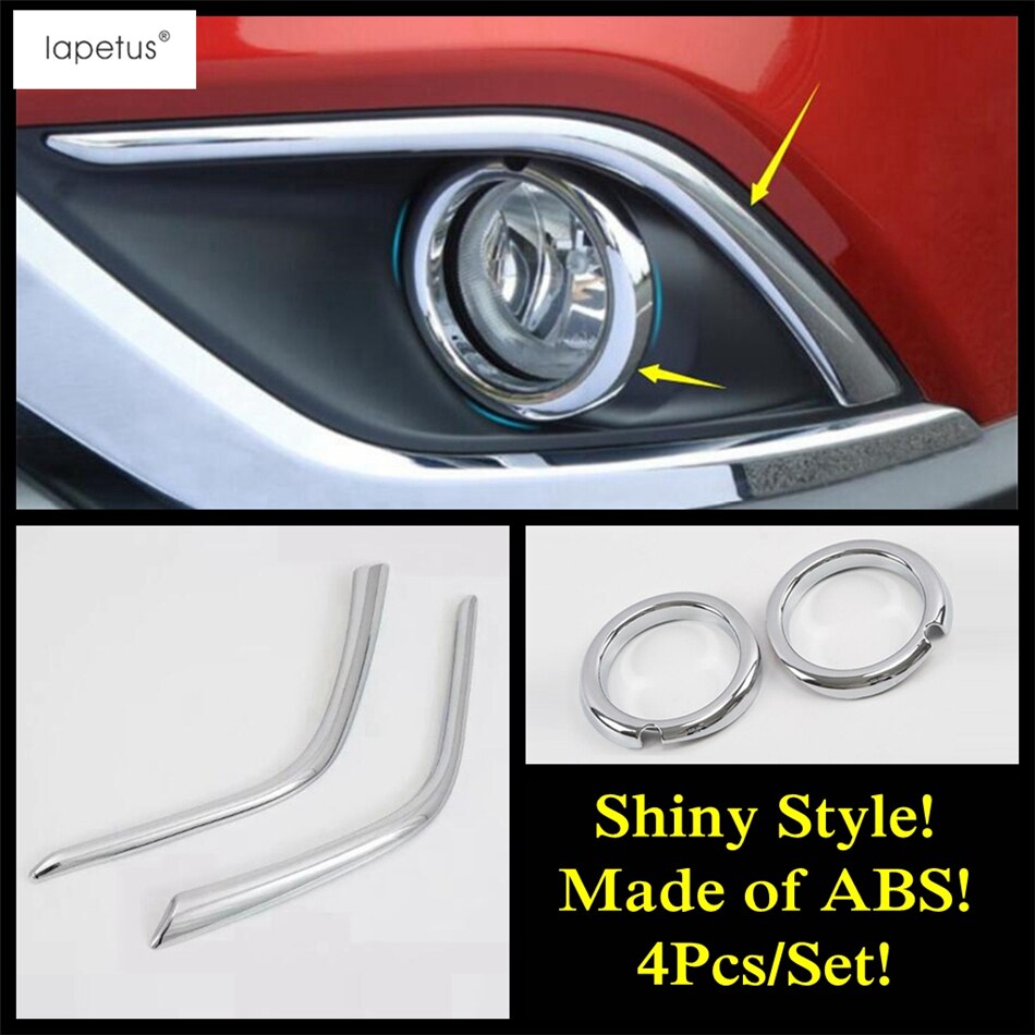 Chrome Accessories For Mitsubishi Outlander Front Rear Fog Lights Ring Head Lamp Eyelid Eyebrow Molding Cover Kit Trim: Model A