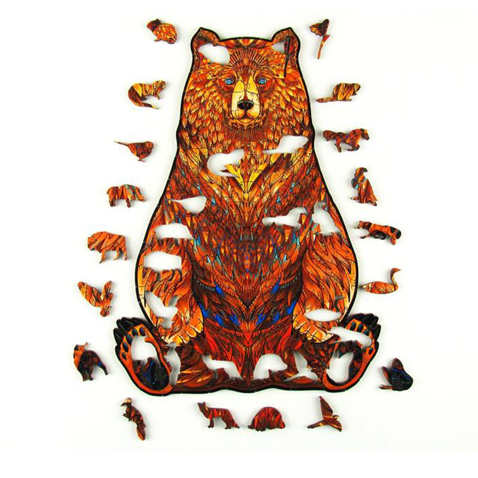 1 set tier-holzpuzzle für erwachsene und kinder, puzzlespiel zur förderung der kindlichen gehirnentwicklung #g30