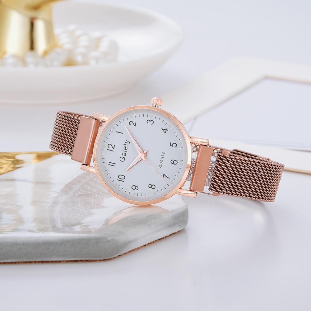 Dameure simple vintage lille urskive ur sød magnet mesh rem sport rose guld armbåndsur reloj mujer
